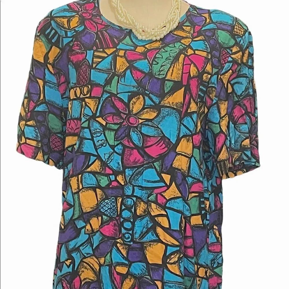Chic Vintage Multi-Colored Pullover Blouse by Envious